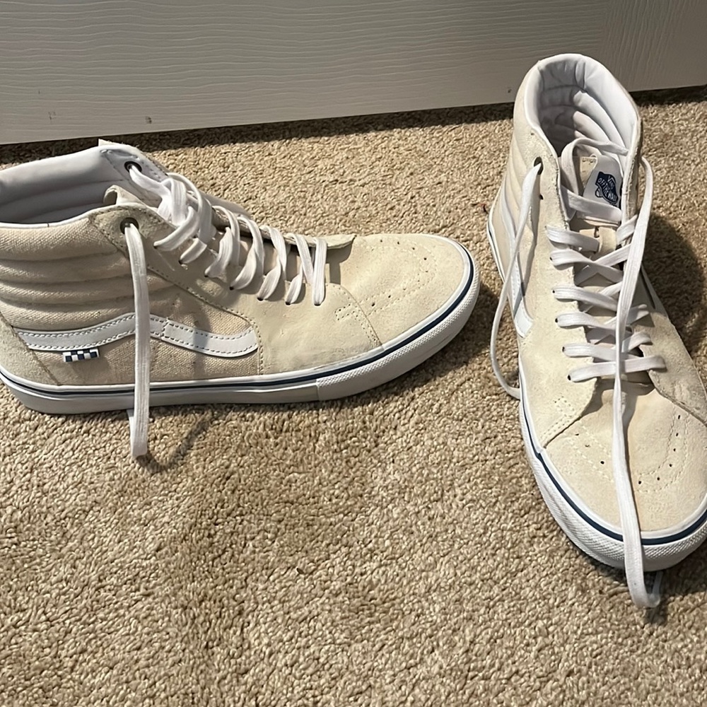 beige high top vans